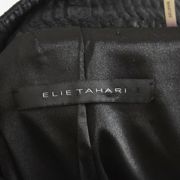 Elie Tahari Metallic Black Jacquard Blazer - Picture 6 of 8